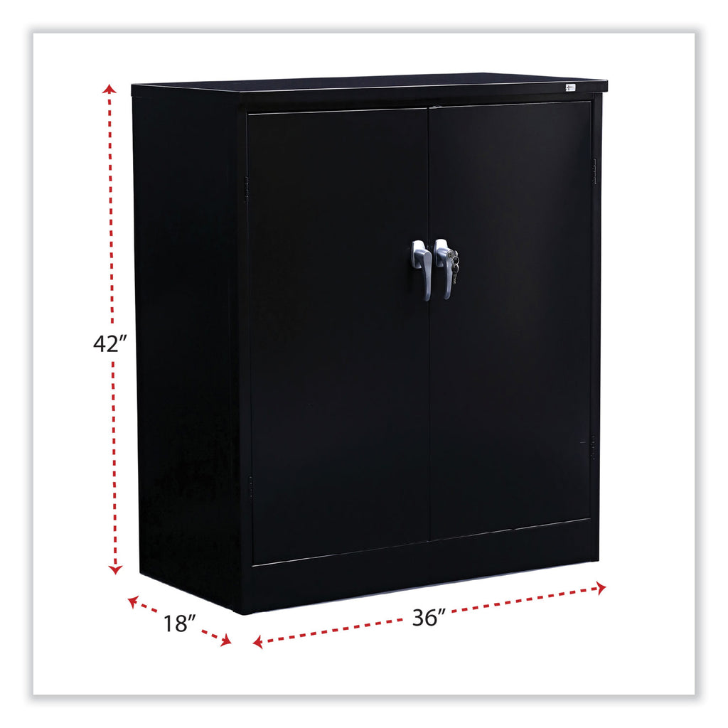 Assembled 42" High Heavy-Duty Welded Storage Cabinet, Two Adjustable Shelves, 36w x 18d, Black - 