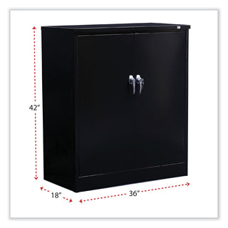 Assembled 42" High Heavy-Duty Welded Storage Cabinet, Two Adjustable Shelves, 36w x 18d, Black - 