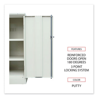 Assembled 42" High Heavy-Duty Welded Storage Cabinet, Two Adjustable Shelves, 36w x 18d, Putty - 
