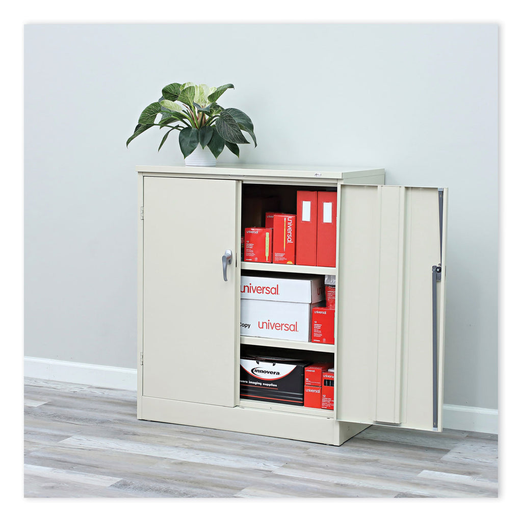 Assembled 42" High Heavy-Duty Welded Storage Cabinet, Two Adjustable Shelves, 36w x 18d, Putty - 