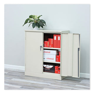 Assembled 42" High Heavy-Duty Welded Storage Cabinet, Two Adjustable Shelves, 36w x 18d, Putty - 