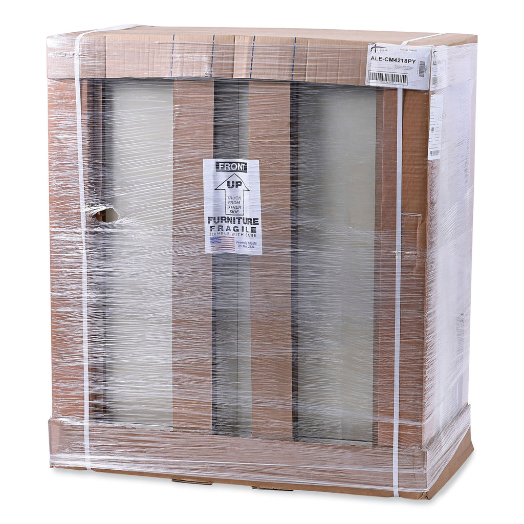 Assembled 42" High Heavy-Duty Welded Storage Cabinet, Two Adjustable Shelves, 36w x 18d, Putty - 