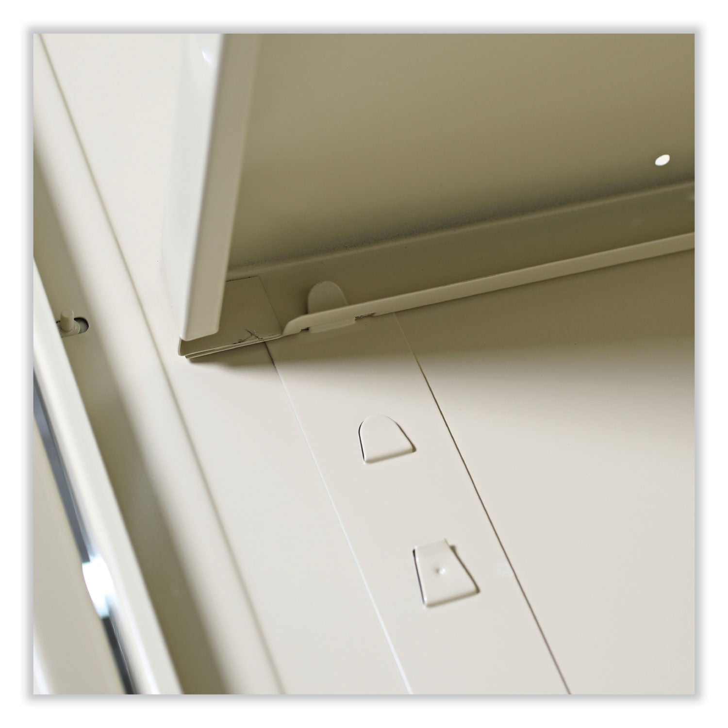 Assembled 42" High Heavy-Duty Welded Storage Cabinet, Two Adjustable Shelves, 36w x 18d, Putty - 