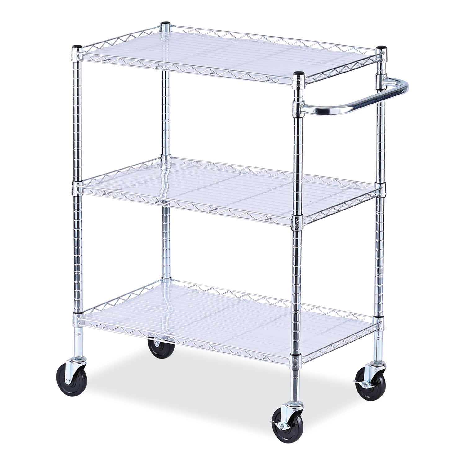 three-shelf-wire-cart-with-liners-metal-3-shelves-600-lb-capacity-345-x-18-x-40-silver_alesw333018sr - 1