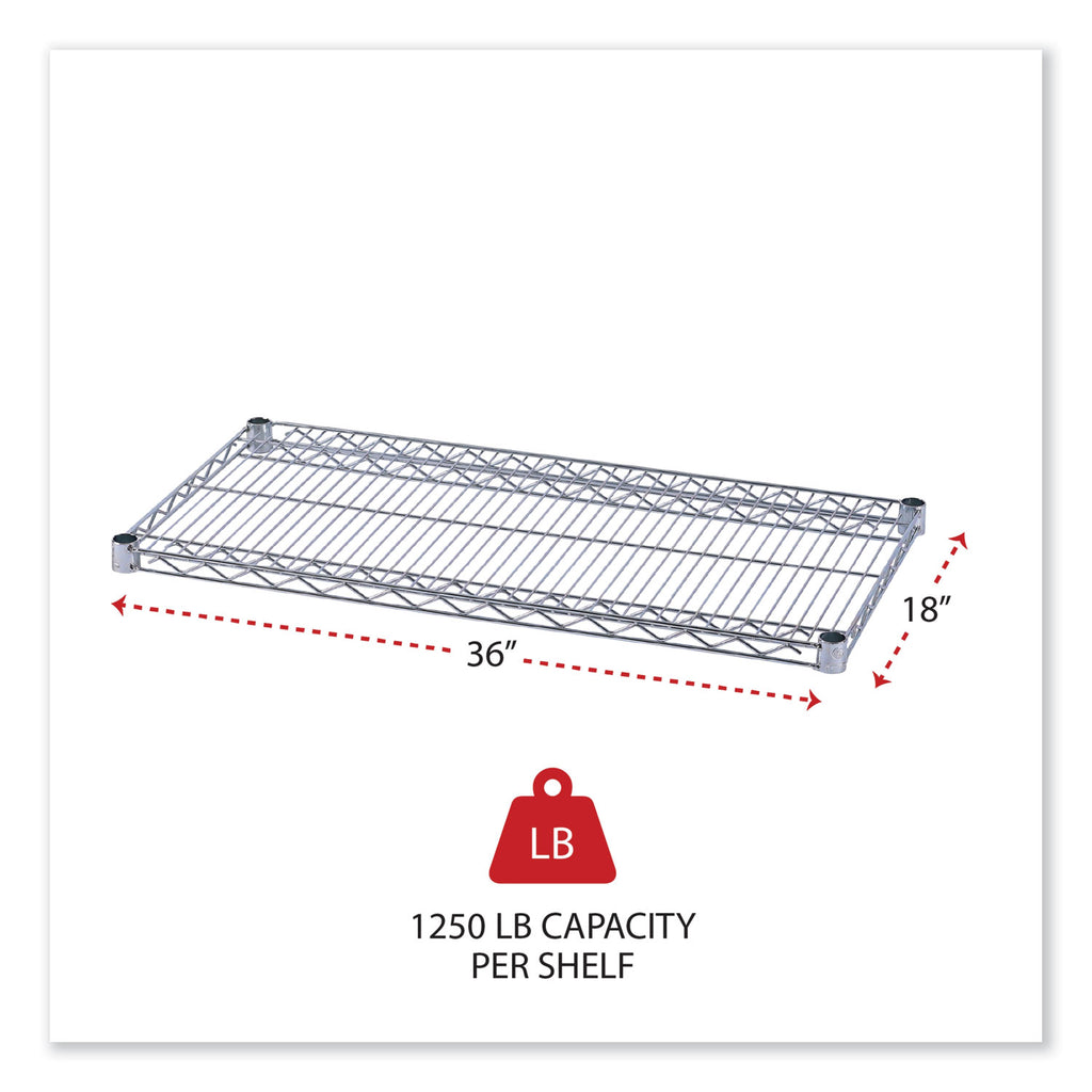 Industrial Wire Shelving Extra Wire Shelves, 36w x 18d, Silver, 2 Shelves/Carton