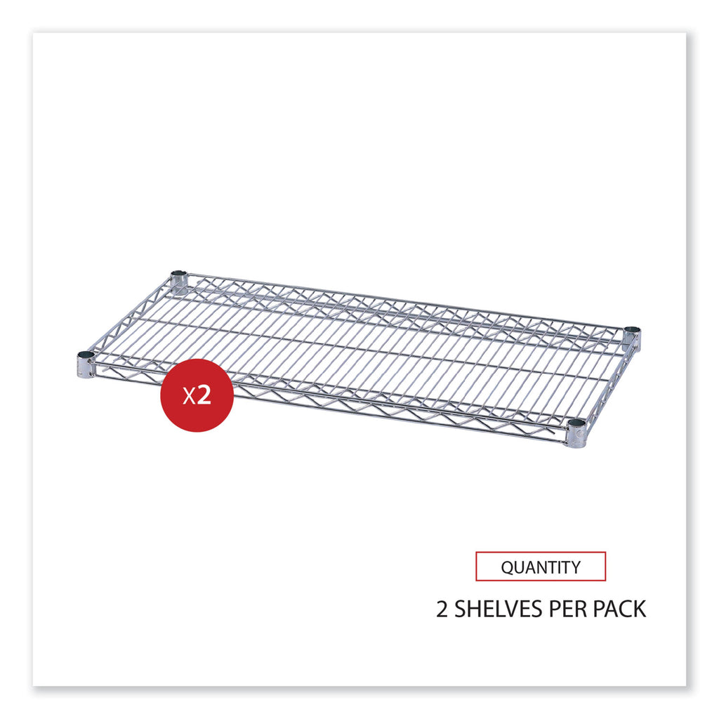 Industrial Wire Shelving Extra Wire Shelves, 36w x 18d, Silver, 2 Shelves/Carton