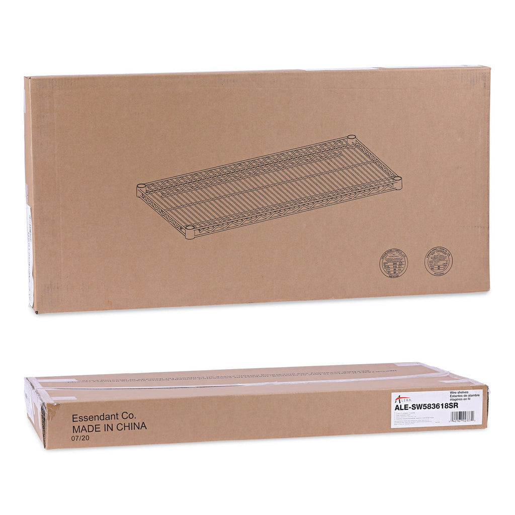 Industrial Wire Shelving Extra Wire Shelves, 36w x 18d, Silver, 2 Shelves/Carton