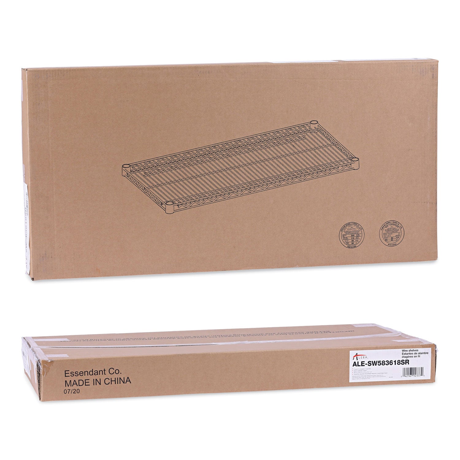 Industrial Wire Shelving Extra Wire Shelves, 36w x 18d, Silver, 2 Shelves/Carton