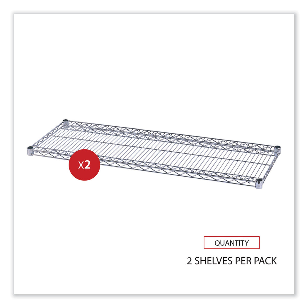 Industrial Wire Shelving Extra Wire Shelves, 48w x 18d, Silver, 2 Shelves/Carton