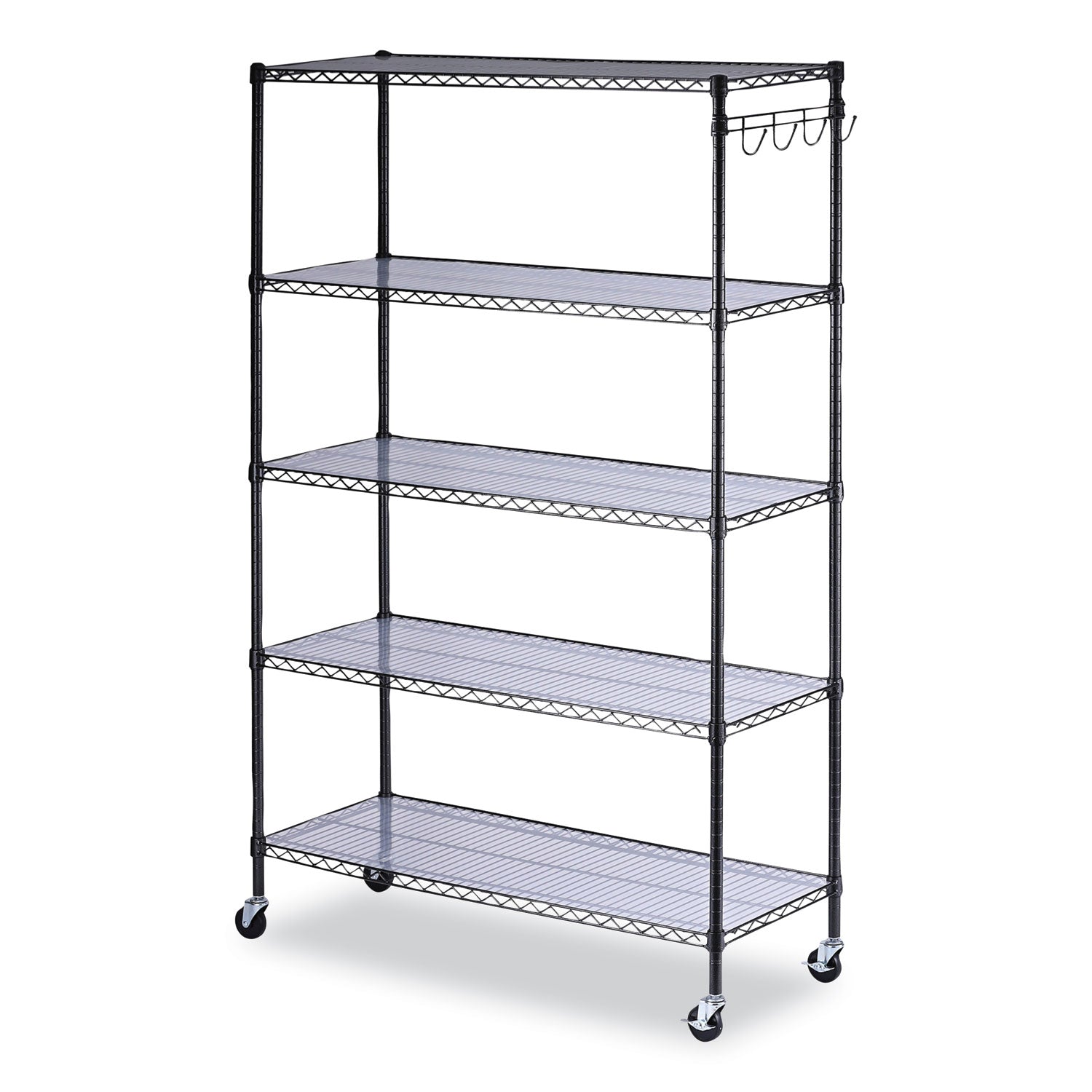 5-shelf-wire-shelving-kit-with-casters-and-shelf-liners-48w-x-18d-x-72h-black-anthracite_alesw654818ba - 1