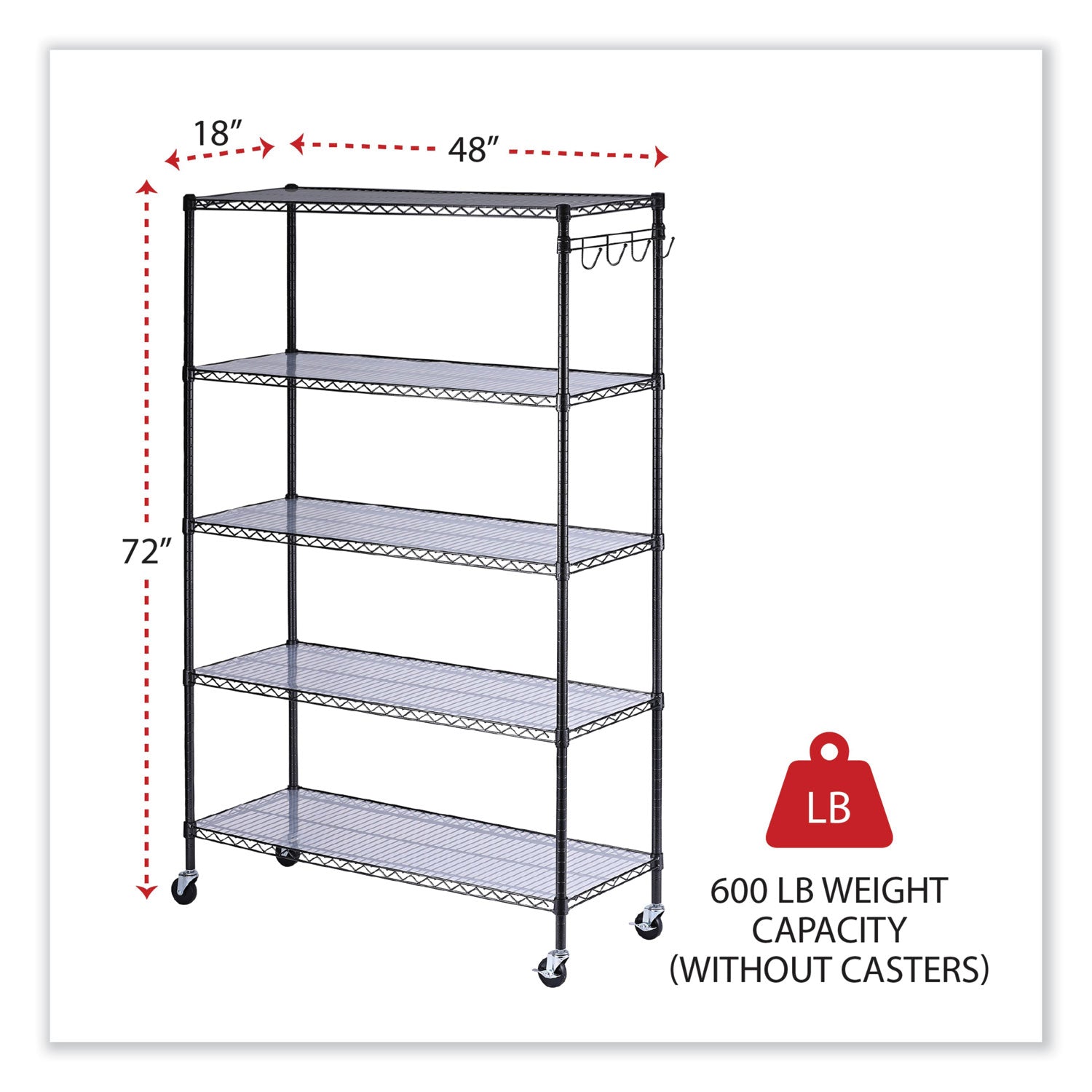 5-shelf-wire-shelving-kit-with-casters-and-shelf-liners-48w-x-18d-x-72h-black-anthracite_alesw654818ba - 2