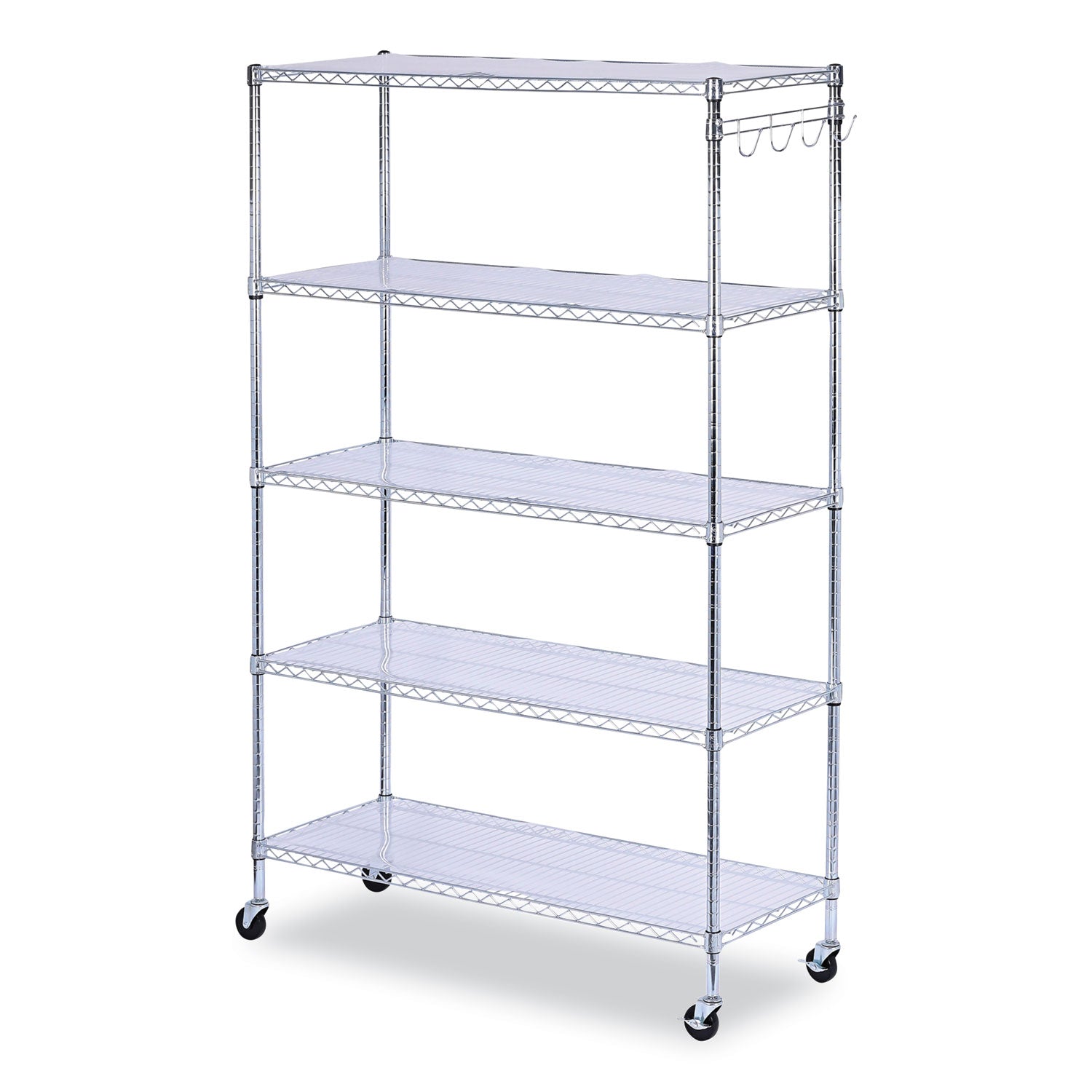 5-shelf-wire-shelving-kit-with-casters-and-shelf-liners-48w-x-18d-x-72h-silver_alesw654818sr - 1