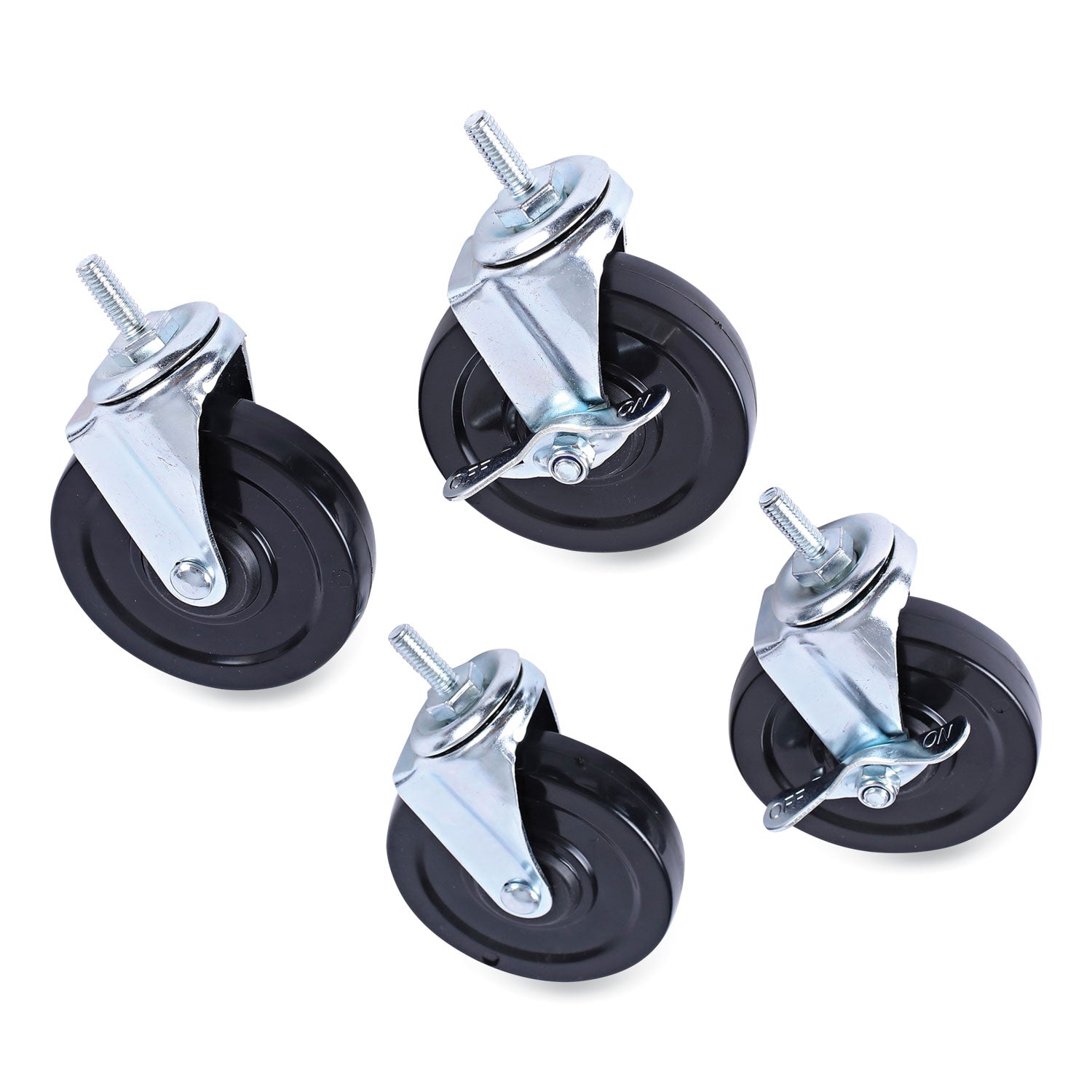 optional-casters-for-wire-shelving-grip-ring-type-k-stem-4-wheel-black-silver-4-set-2-locking_alesw690004 - 1