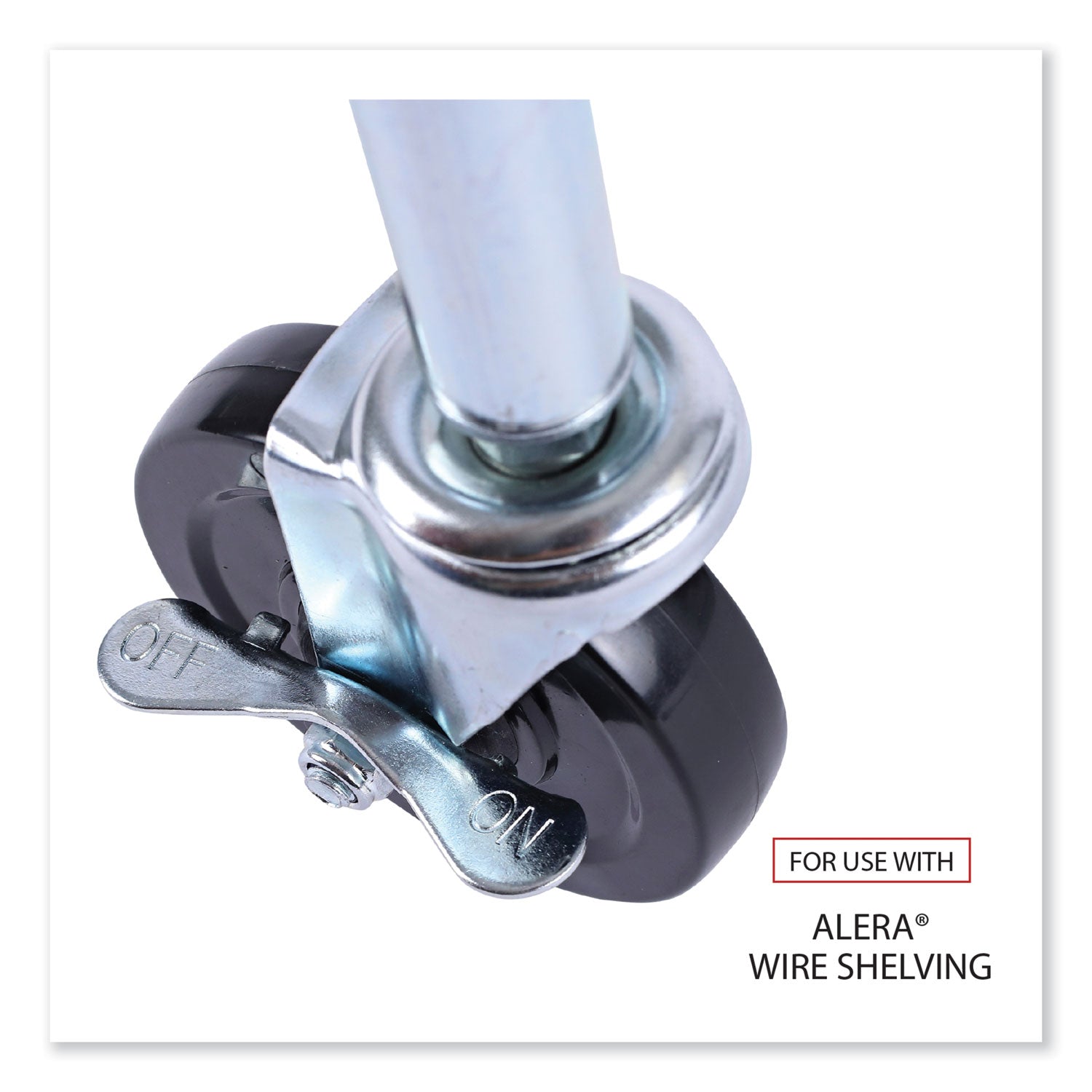 optional-casters-for-wire-shelving-grip-ring-type-k-stem-4-wheel-black-silver-4-set-2-locking_alesw690004 - 4