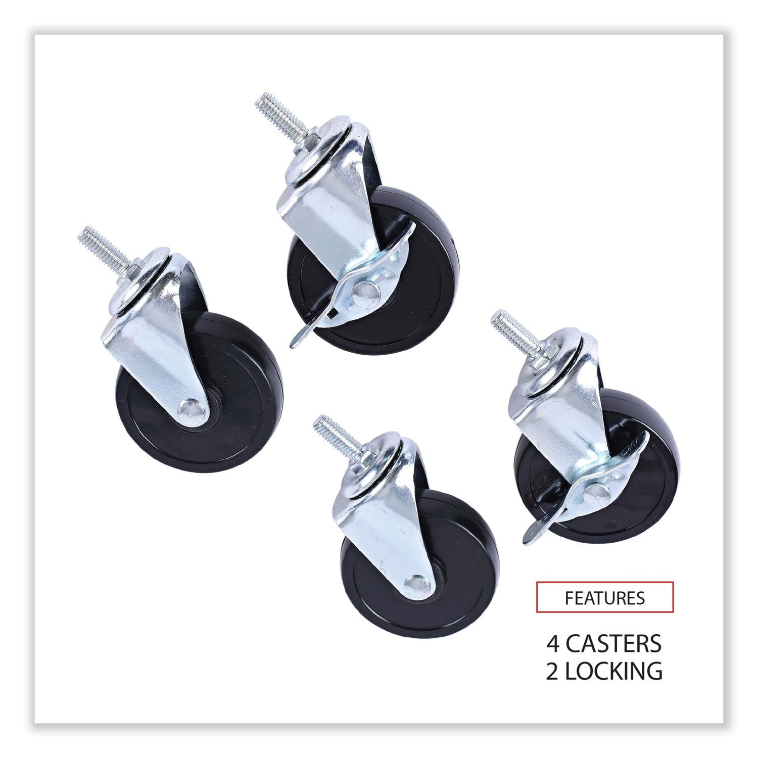optional-casters-for-wire-shelving-grip-ring-stem-3-wheel-black-4-set-2-locking_alesw790004 - 3
