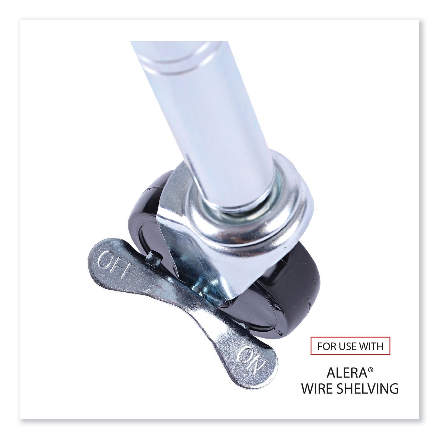 optional-casters-for-wire-shelving-grip-ring-stem-3-wheel-black-4-set-2-locking_alesw790004 - 4