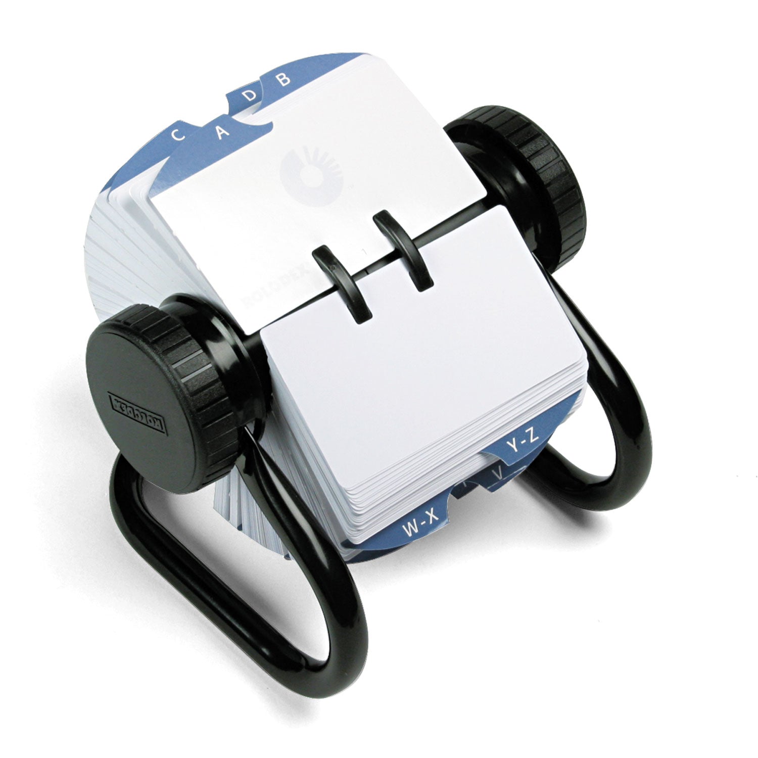 Open Rotary Card File, Holds 500 2.25 x 4 Cards, Black - 