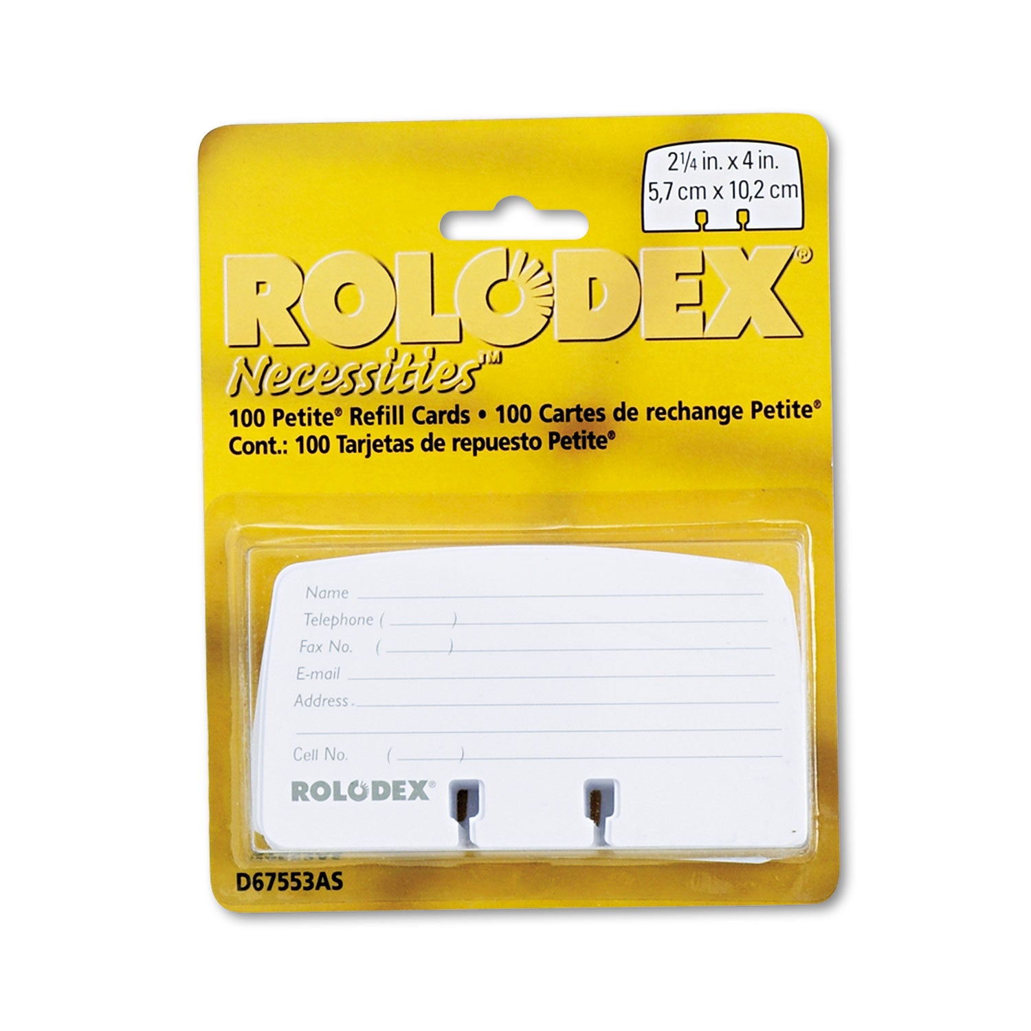Petite Refill Cards, 2.25 x 4, White, 100 Cards/Pack - 