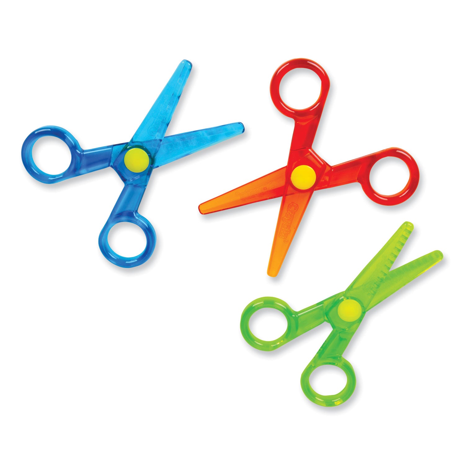 Safety Scissors, Rounded Tip, Straight Handle, Assorted Handle Colors, 3/Pack