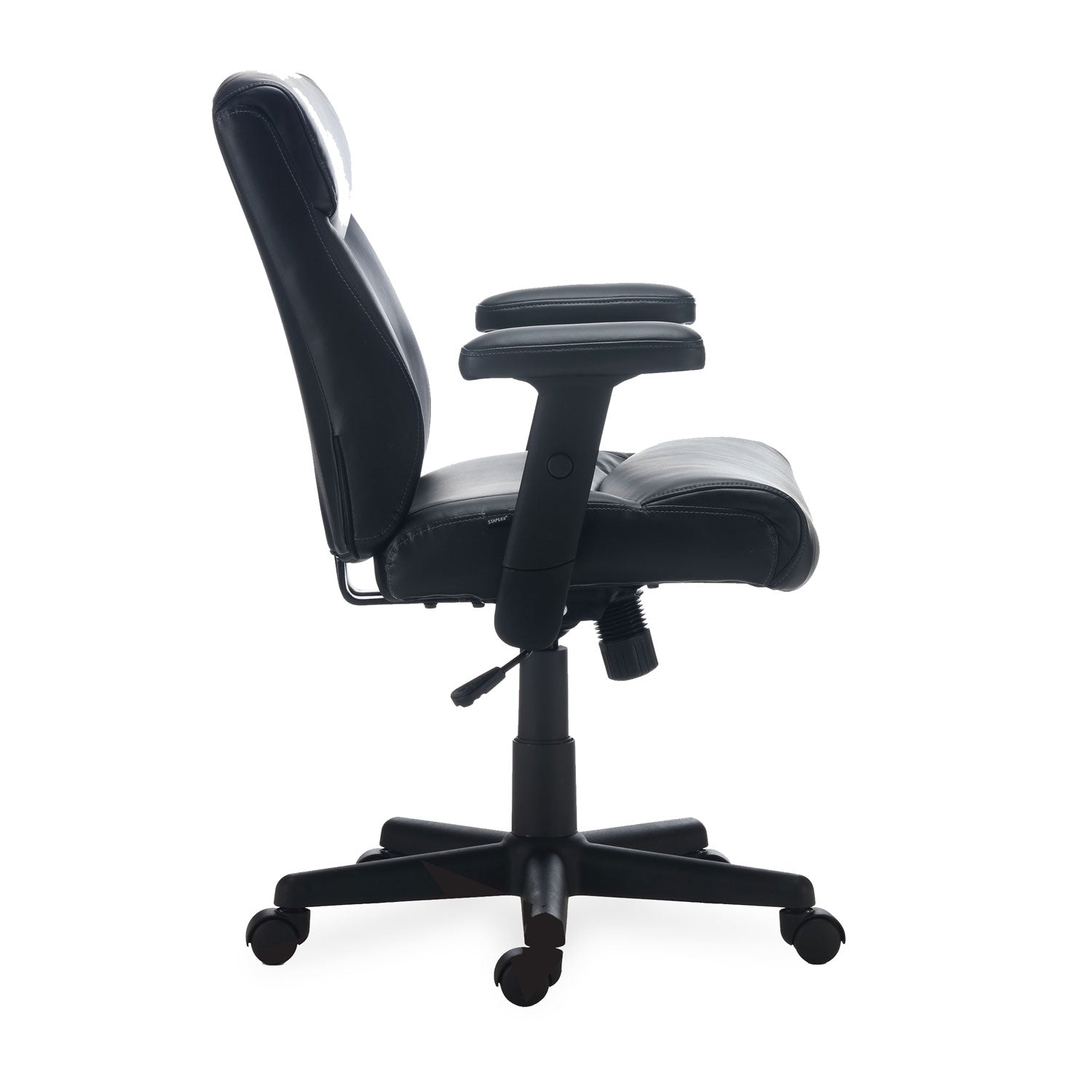 Alera Harthope Leather Task Chair, Supports Up to 275 lb, Black Seat/Back, Black Base - 5