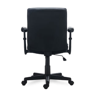 Alera Harthope Leather Task Chair, Supports Up to 275 lb, Black Seat/Back, Black Base - 3