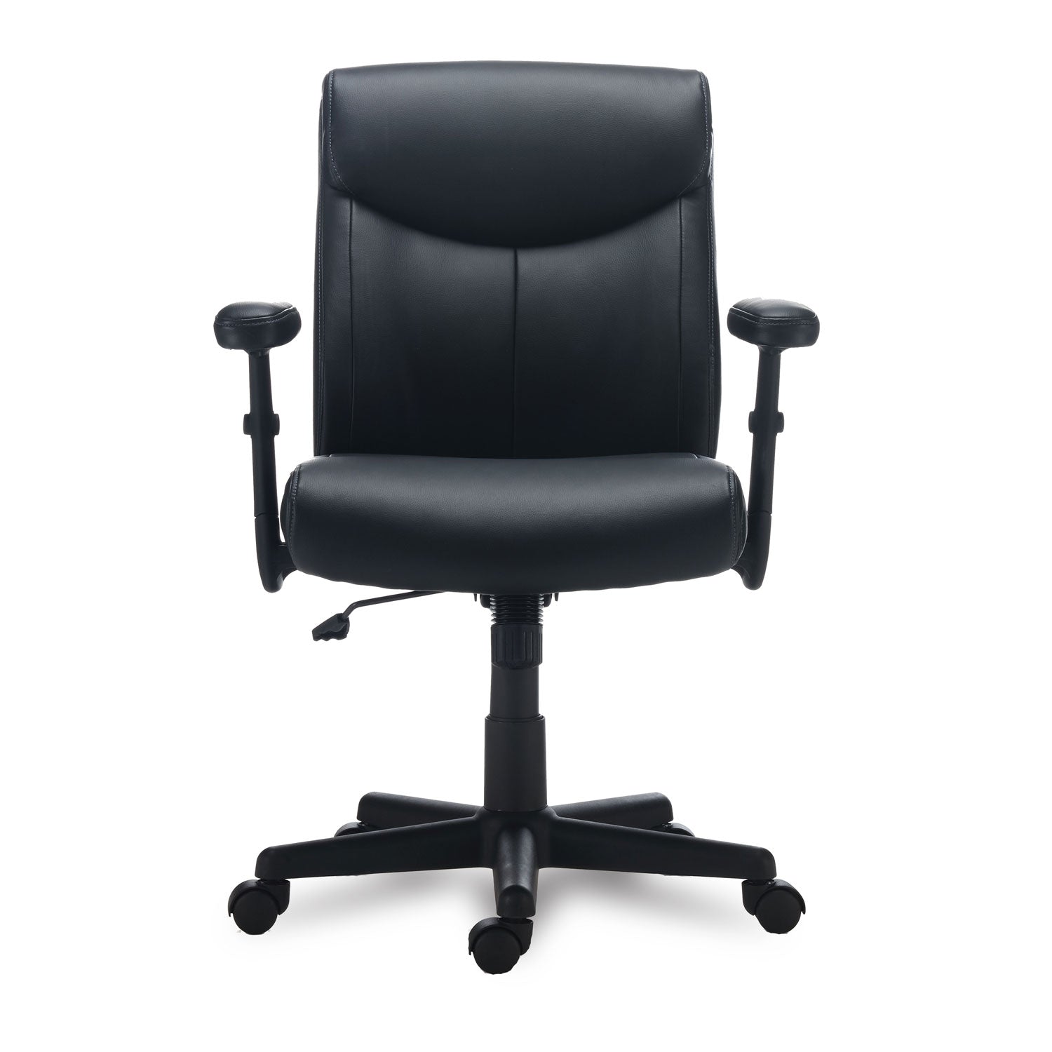 Alera Harthope Leather Task Chair, Supports Up to 275 lb, Black Seat/Back, Black Base - 2