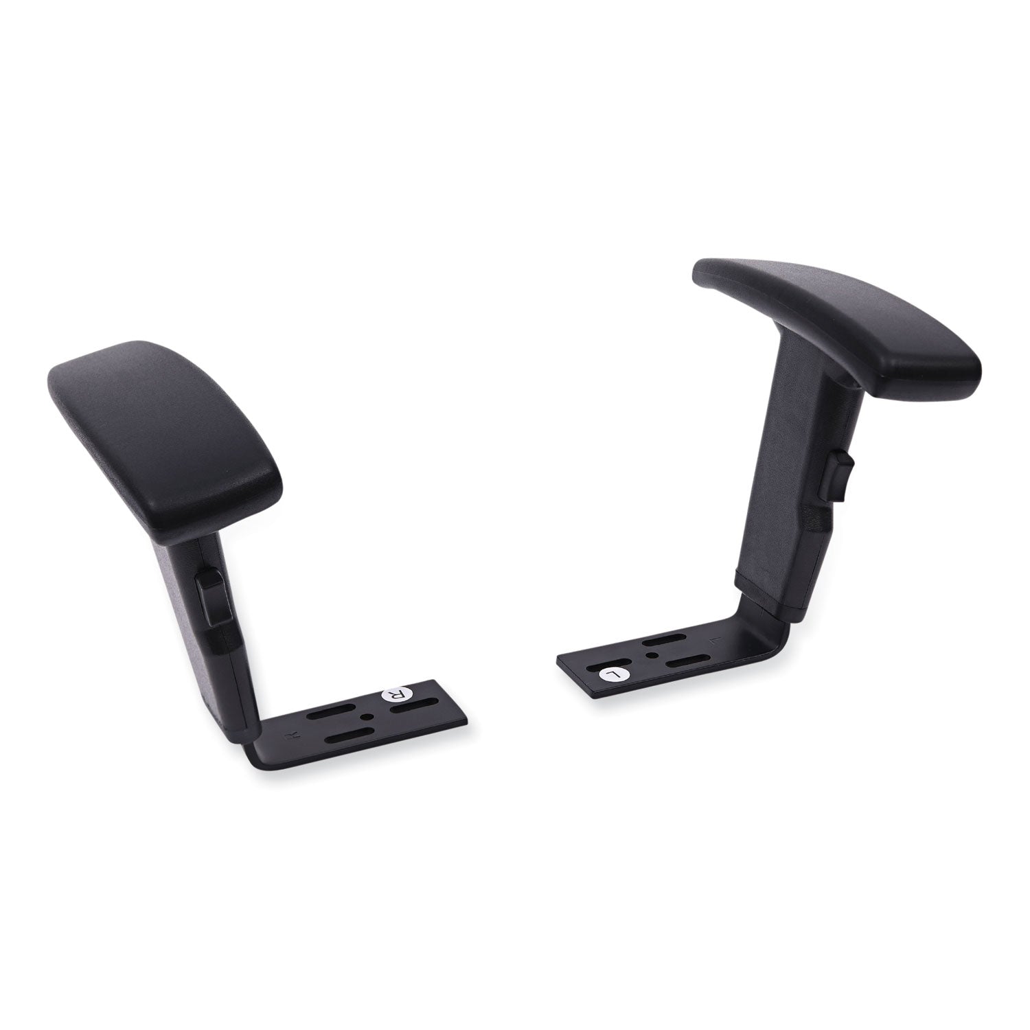 Optional Height-Adjustable T-Arms for Alera Essentia and Interval Series Chairs, Black, 2/Set - 
