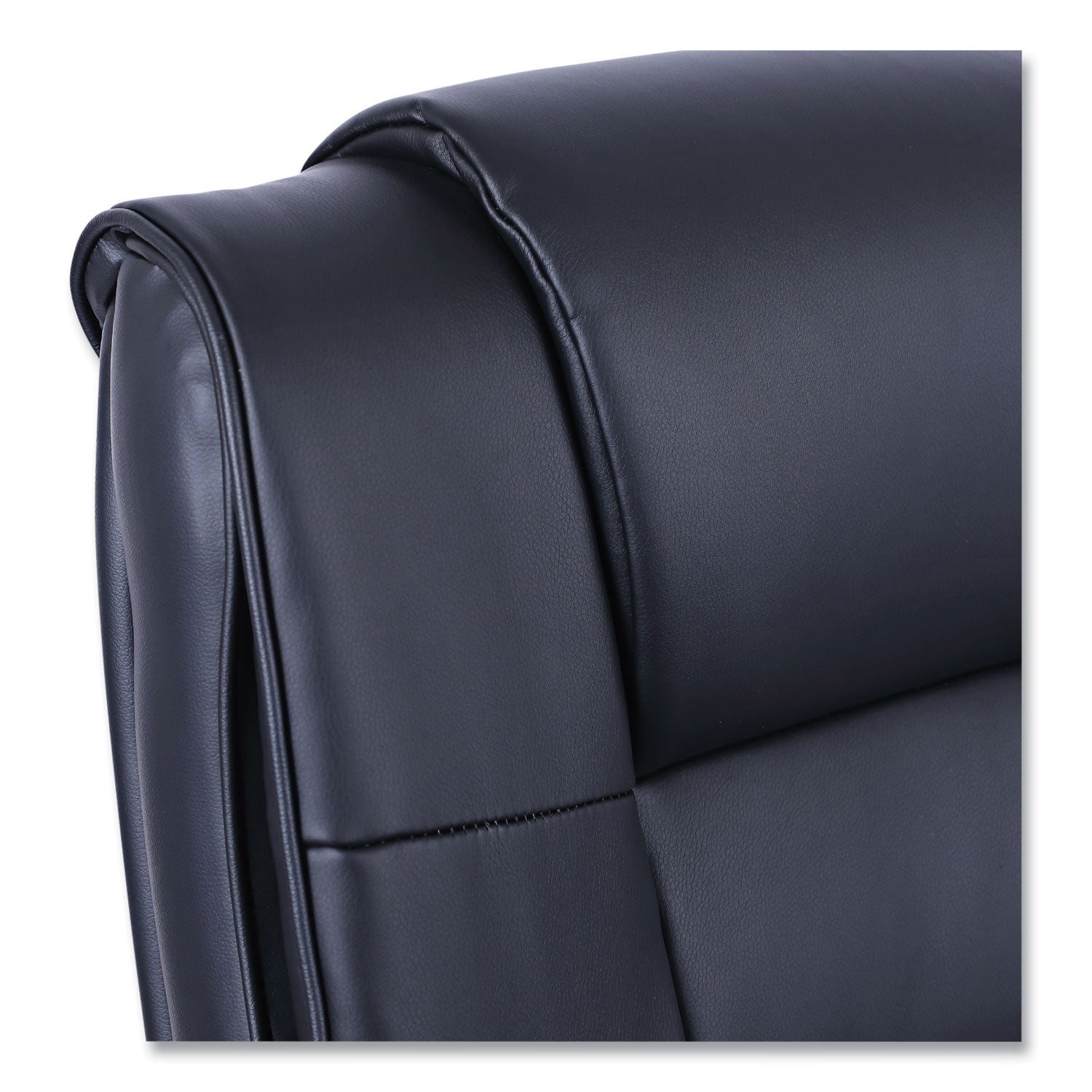 Alera Ravino Big/Tall High-Back Bonded Leather Chair, Headrest, Supports 450 lb, 20.07" to 23.74" Seat, Black, Chrome Base - 