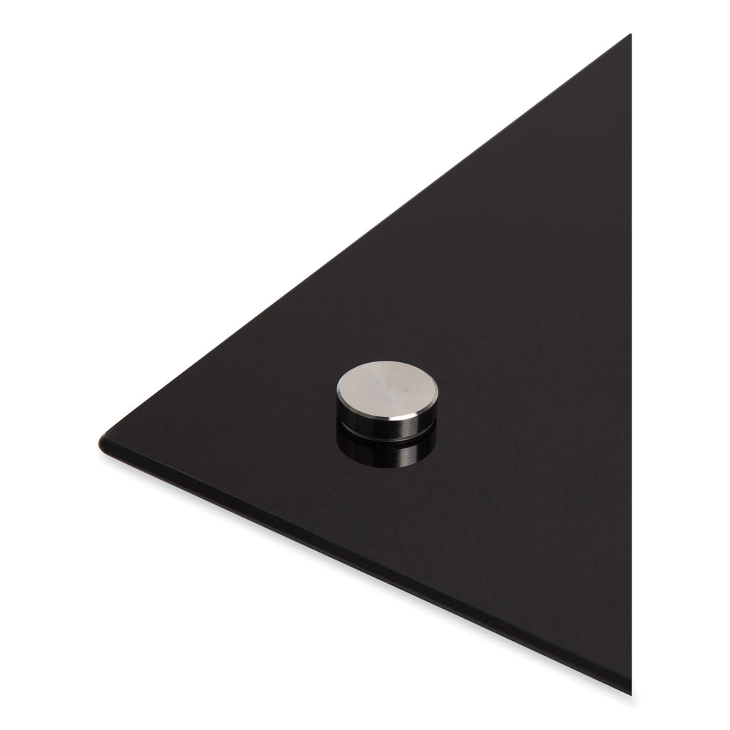 Black Glass Dry Erase Board, 70 x 47, Black Surface