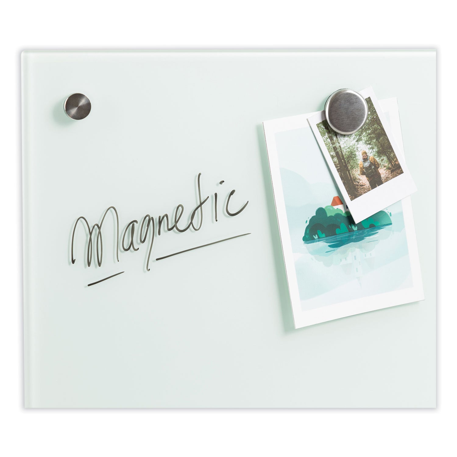Glass Dry Erase Board, 35 x 23, White Surface