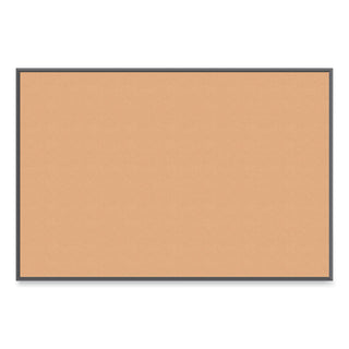 Cork Bulletin Board with Black Aluminum Frame, 70 x 47, Tan Surface