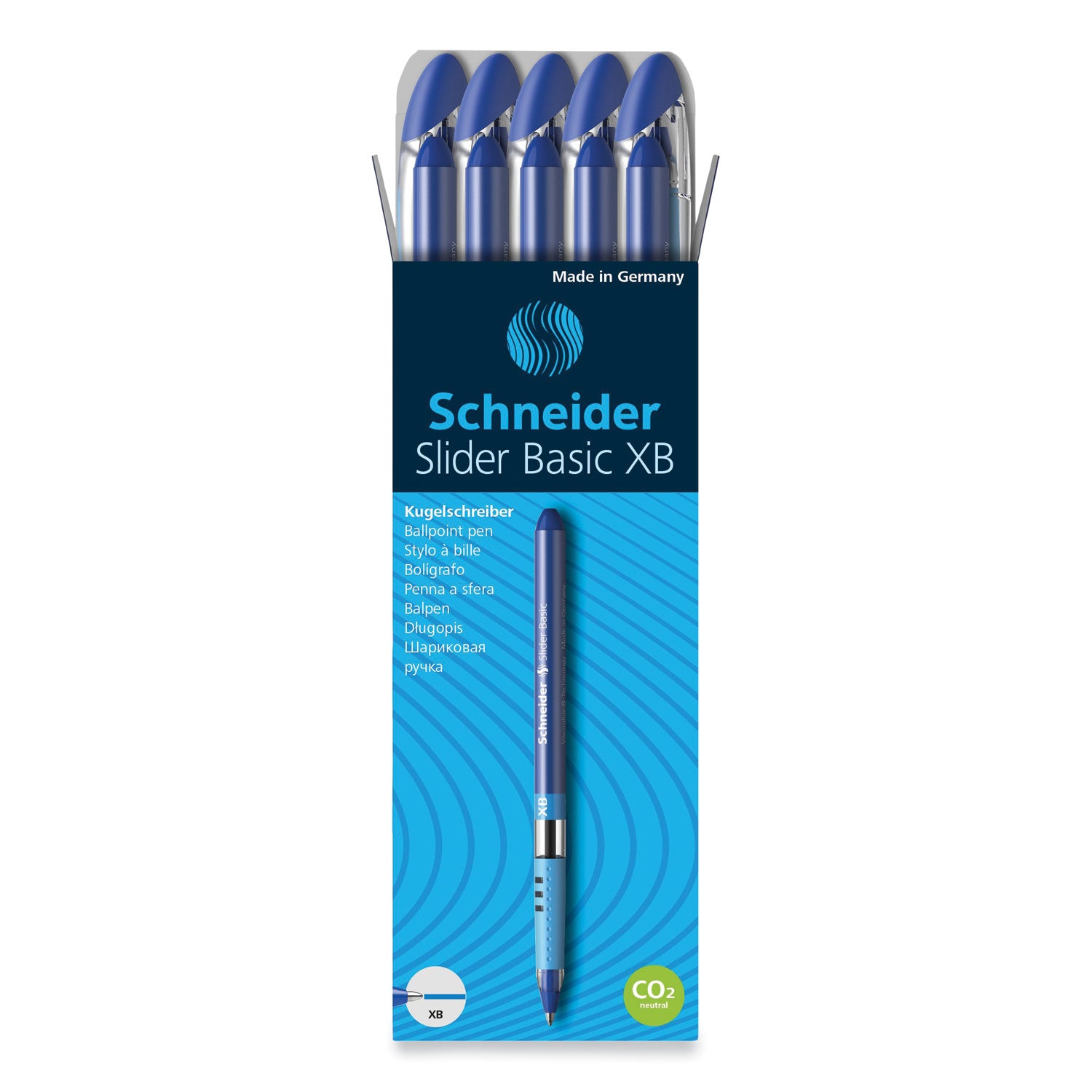 slider-basic-ballpoint-pen-stick-extra-bold-14-mm-blue-ink-blue-barrel-10-box_red151203 - 1