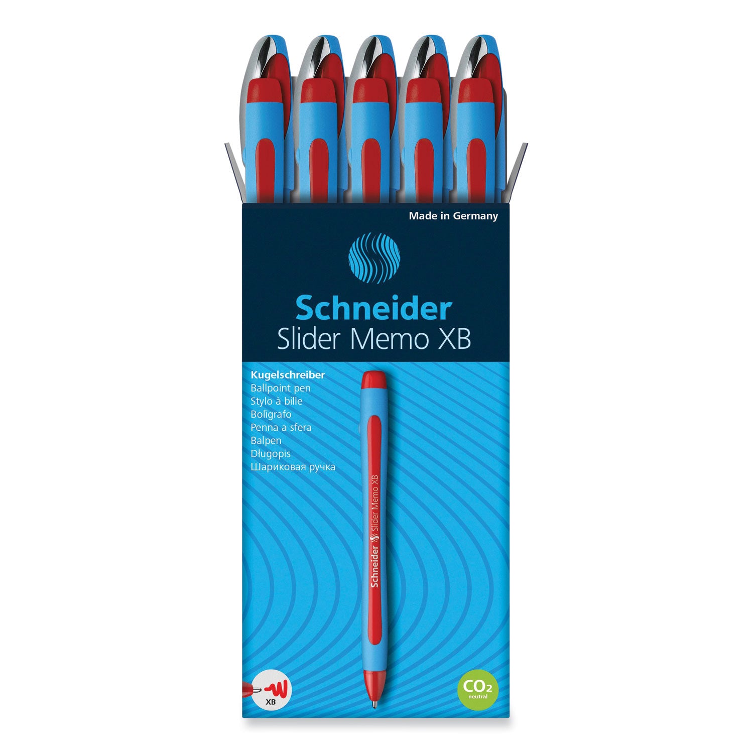 slider-memo-xb-ballpoint-pen-stick-extra-bold-14-mm-red-ink-red-light-blue-barrel-10-box_red150202 - 1