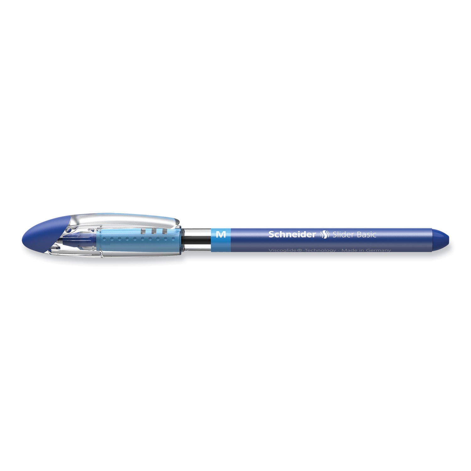 Slider Basic Ballpoint Pen, Stick, Medium 0.8 mm, Blue Ink, Blue Barrel, 10/Box
