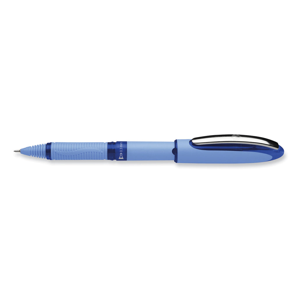 One Hybrid N Roller Ball Pen, Stick, Extra-Fine 0.3 mm, Blue Ink, Blue Barrel, 10/Box