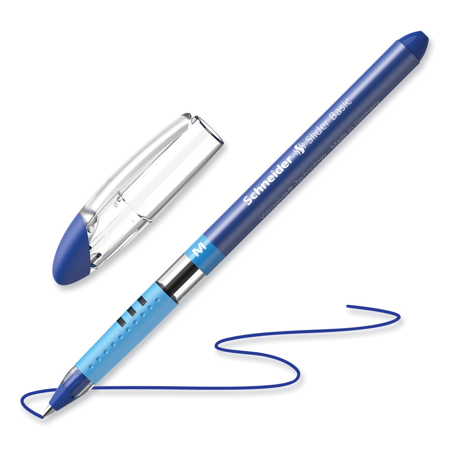 slider-basic-ballpoint-pen-stick-medium-08-mm-blue-ink-blue-barrel-10-box_red151103 - 2