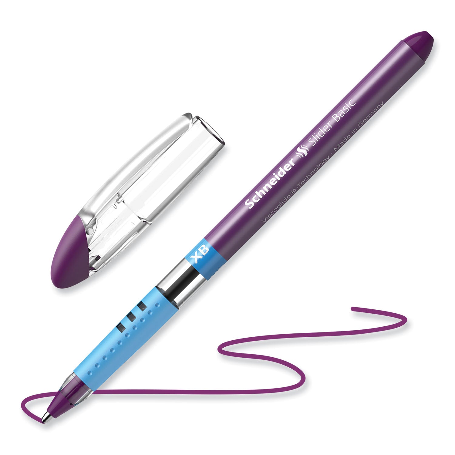 slider-basic-ballpoint-pen-stick-extra-bold-14-mm-violet-ink-violet-barrel-10-box_red151208 - 1