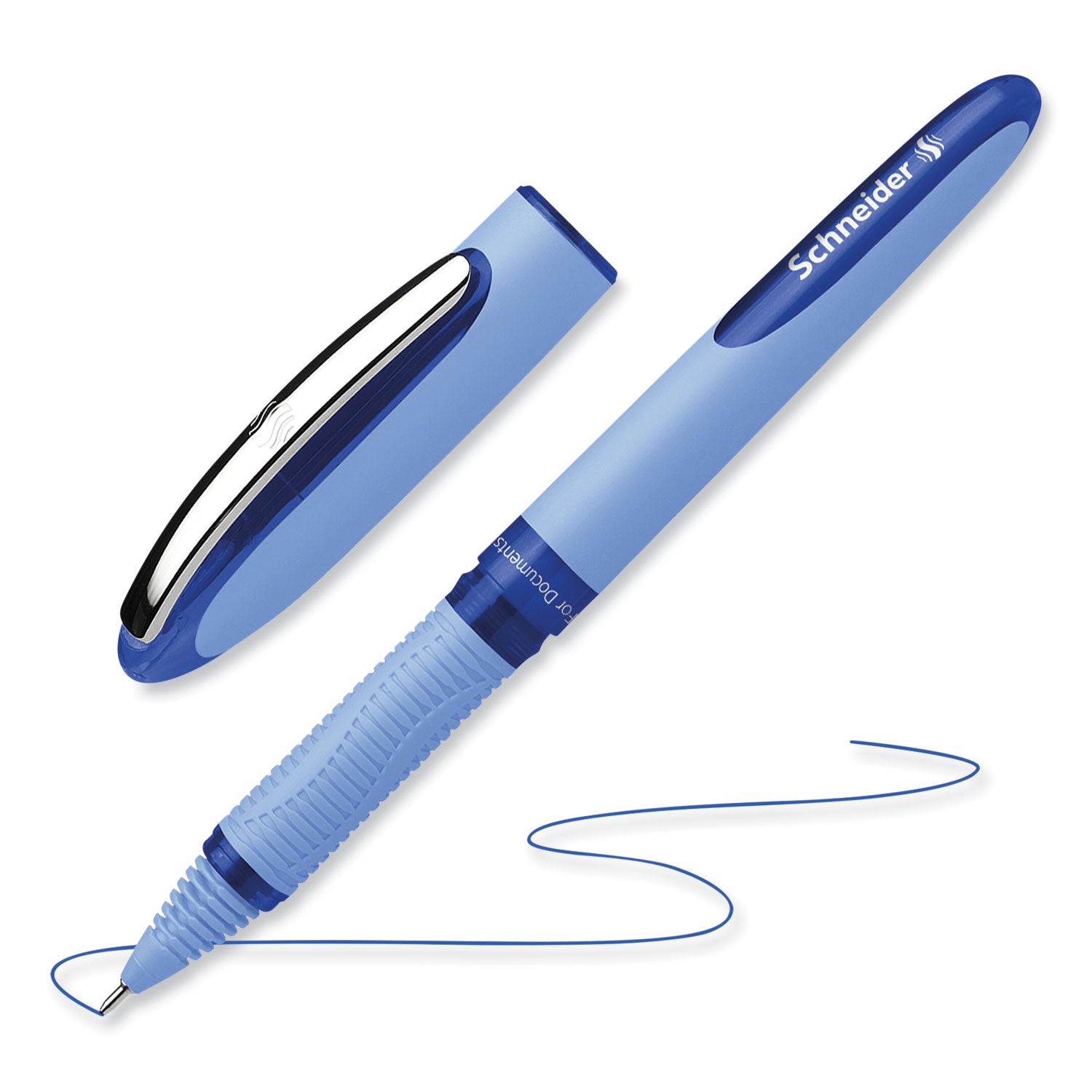 One Hybrid N Roller Ball Pen, Stick, Extra-Fine 0.3 mm, Blue Ink, Blue Barrel, 10/Box