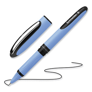 One Hybrid N Roller Ball Pen, Stick, Fine 0.5 mm, Black Ink, Blue Barrel, 10/Box