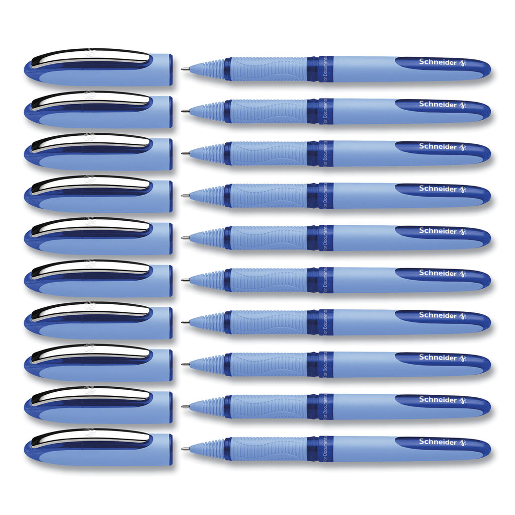 One Hybrid N Roller Ball Pen, Stick, Extra-Fine 0.3 mm, Blue Ink, Blue Barrel, 10/Box