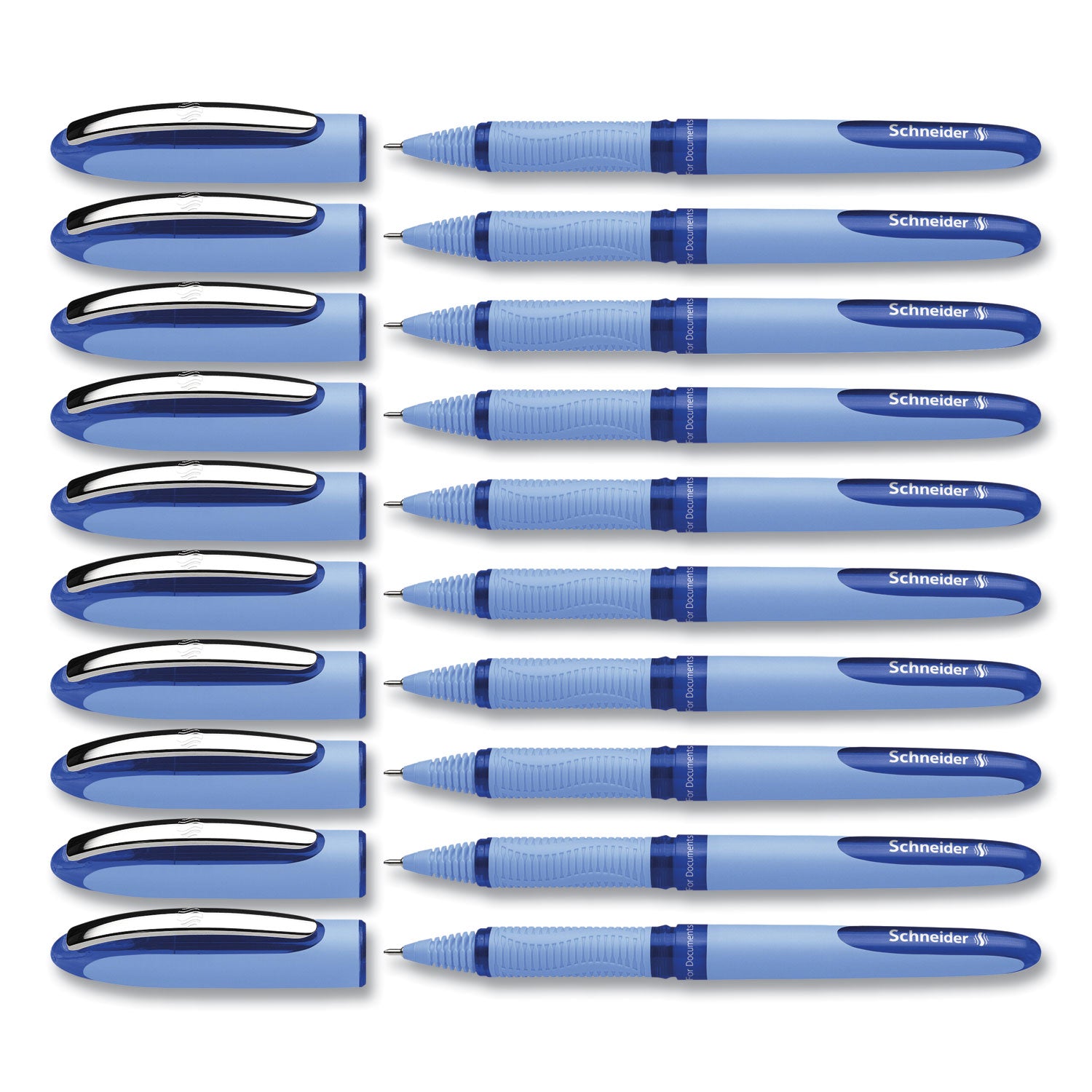 One Hybrid N Roller Ball Pen, Stick, Extra-Fine 0.3 mm, Blue Ink, Blue Barrel, 10/Box