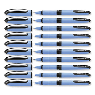 One Hybrid N Roller Ball Pen, Stick, Fine 0.5 mm, Black Ink, Blue Barrel, 10/Box