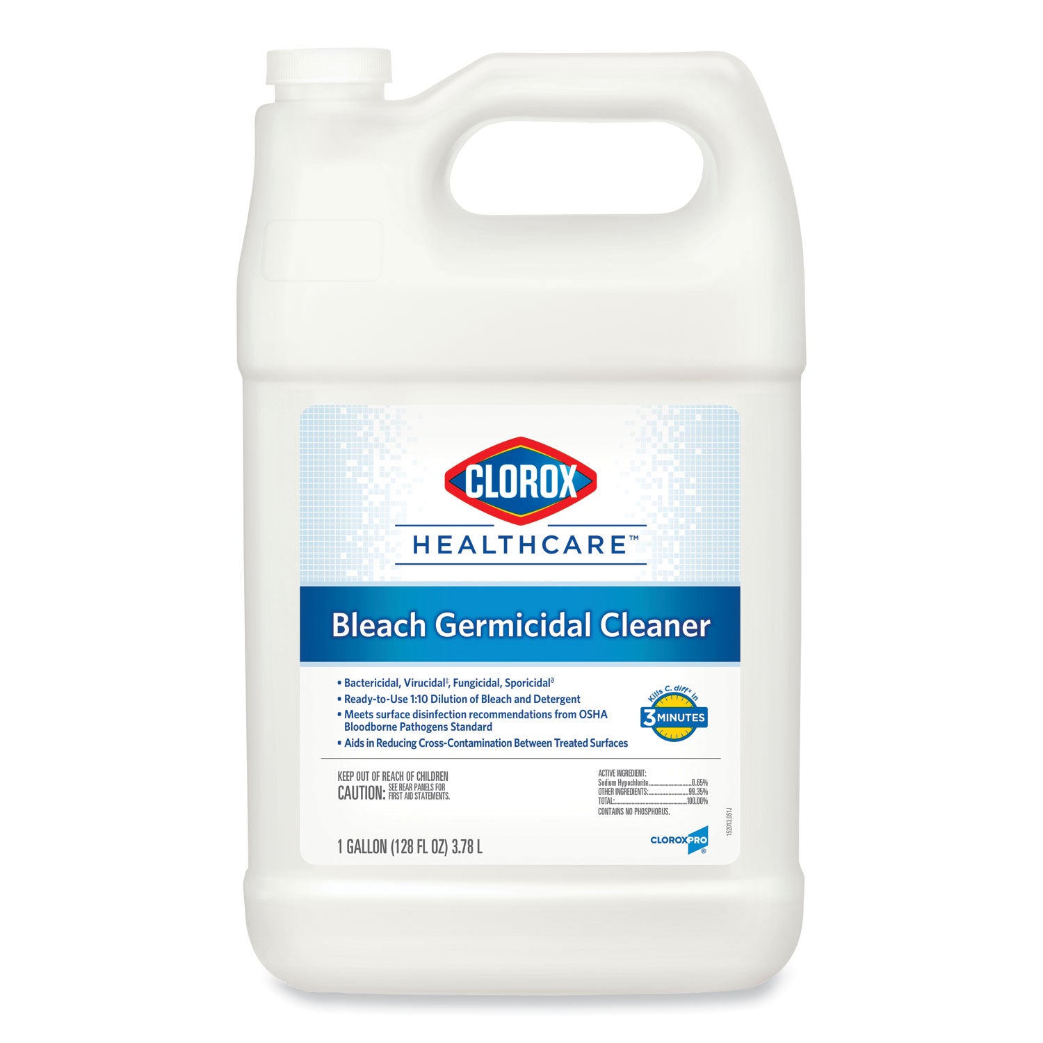 Bleach Germicidal Cleaner, 128 oz Refill Bottle, 4/Carton - 