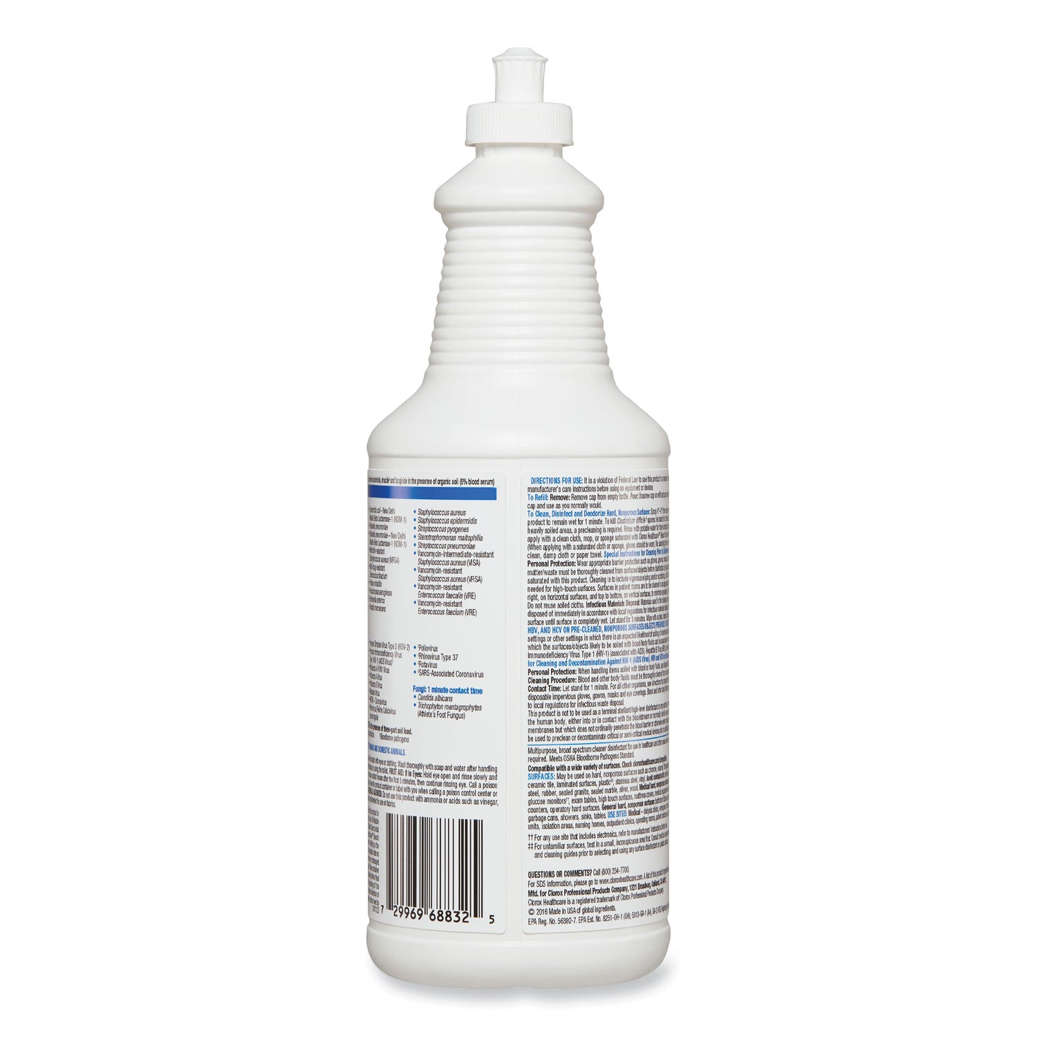 Bleach Germicidal Cleaner, 32 oz Pull-Top Bottle, 6/Carton - 