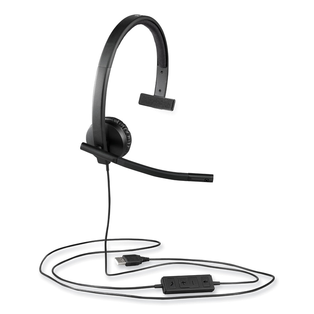 H570e Monaural Over The Head Wired Headset, Black