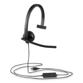 H570e Monaural Over The Head Wired Headset, Black