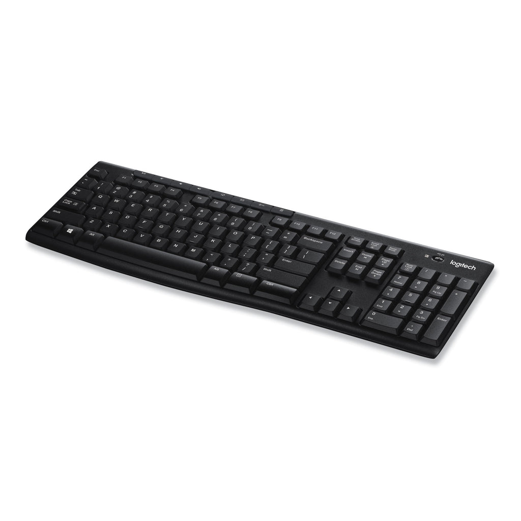 K270 Wireless Keyboard, USB Unifying Receiver, Black - 