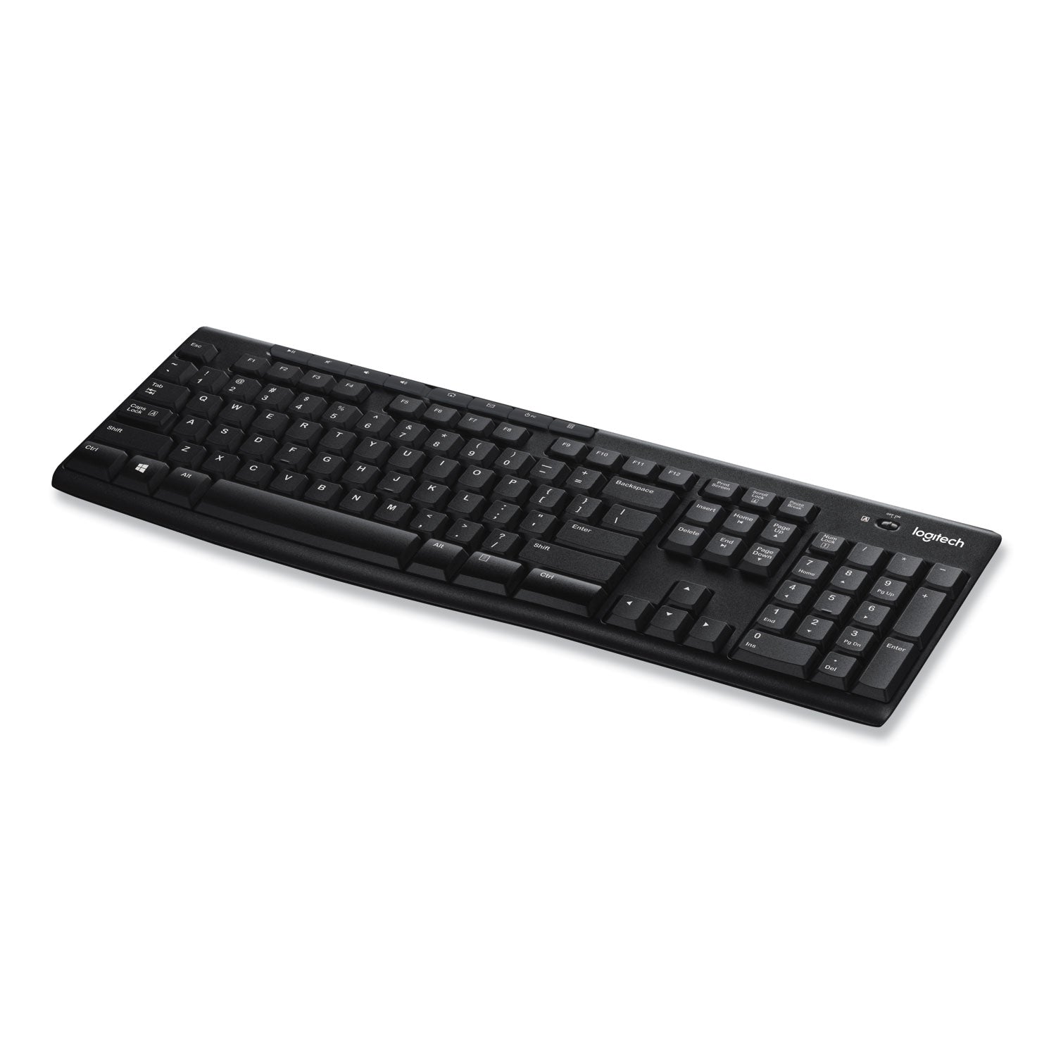 K270 Wireless Keyboard, USB Unifying Receiver, Black - 