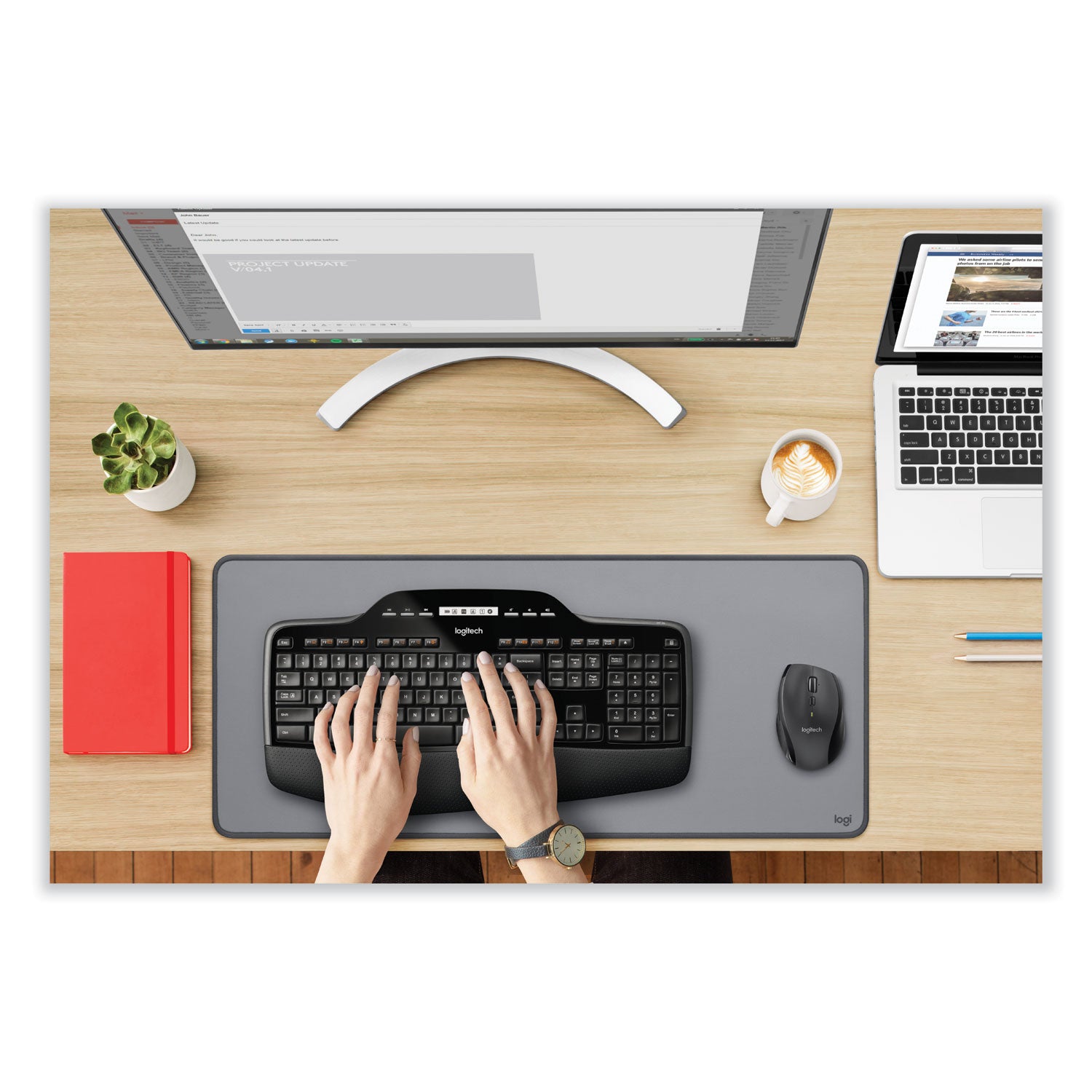 MK710 Wireless Keyboard + Mouse Combo, 2.4 GHz Frequency/30 ft Wireless Range, Black - 