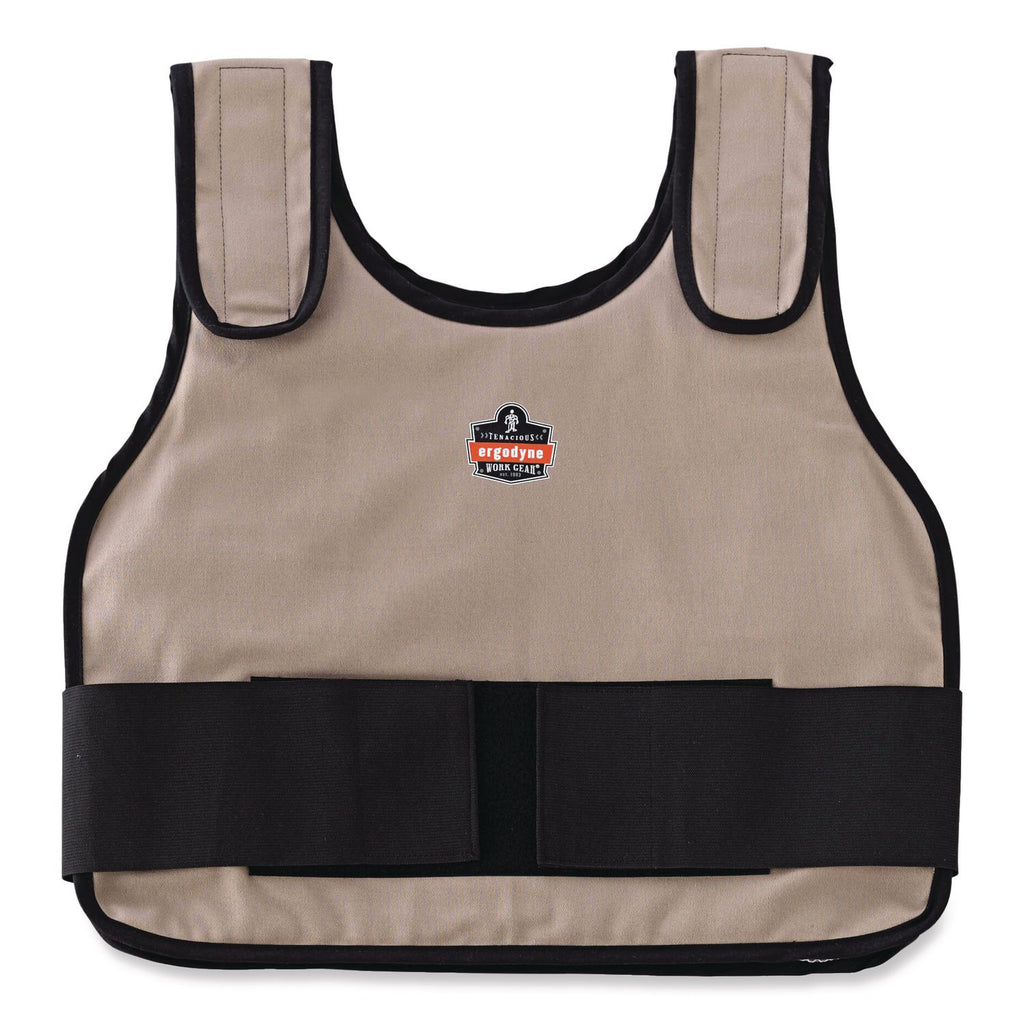 Chill-Its 6230 Standard Phase Change Cooling Vest with Packs, Cotton, Small/Medium, Khaki, Ships in 1-3 Business Days